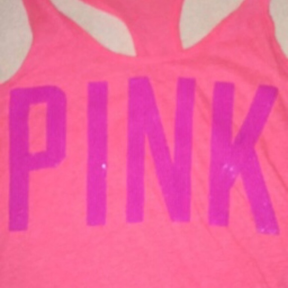 Bling racer back vs pink top - Picture 1 of 3